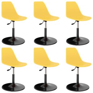VidaXL Swivel Dining Chairs 6 pcs Yellow PP