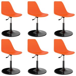 VidaXL Swivel Dining Chairs 6 pcs Orange PP
