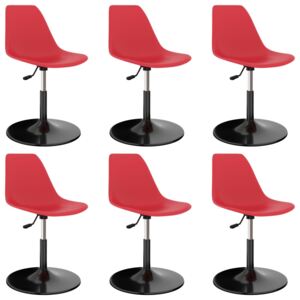 VidaXL Swivel Dining Chairs 6 pcs Red PP