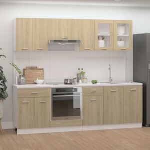 VidaXL 8 Piece Kitchen Cabinet Set Sonoma Oak Chipboard
