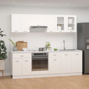 VidaXL 8 Piece Kitchen Cabinet Set White Chipboard