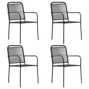 VidaXL Garden Chairs 4 pcs Cotton Rope and Steel Black