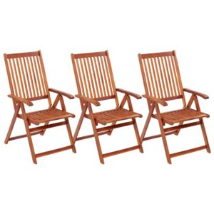 VidaXL Folding Garden Chairs 3 pcs Solid Acacia Wood