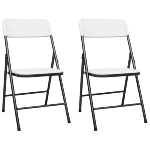 VidaXL Folding Garden Chairs 2 pcs HDPE White