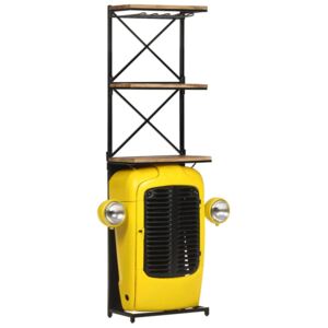 VidaXL Tractor Wine Cabinet Yellow 49x31x170 cm Solid Mango Wood