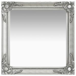 VidaXL Wall Mirror Baroque Style 60x60 cm Silver