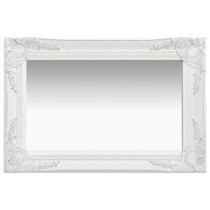 VidaXL Wall Mirror Baroque Style 60x40 cm White