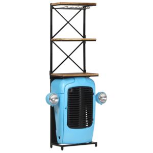 VidaXL Tractor Wine Cabinet Blue 49x31x170 cm Solid Mango Wood