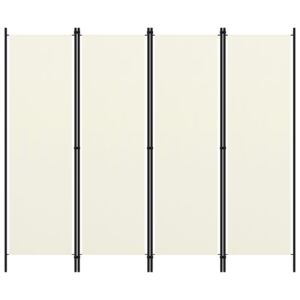 VidaXL 4-Panel Room Divider Cream White 200x180 cm