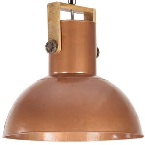 VidaXL Industrial Hanging Lamp 25 W Copper Round Mango Wood 52 cm E27
