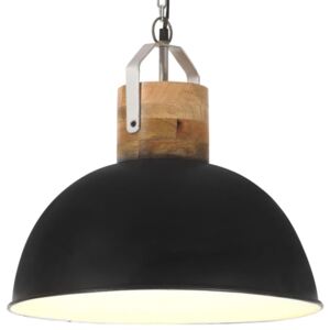 VidaXL Industrial Hanging Lamp Black Round 42 cm E27 Solid Mango Wood