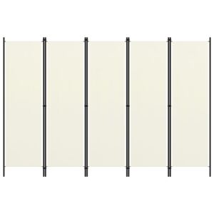 VidaXL 5-Panel Room Divider Cream White 250x180 cm