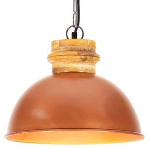 VidaXL Industrial Hanging Lamp Copper Round 32 cm E27 Solid Mango Wood