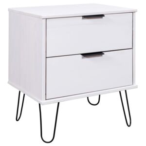 VidaXL Bedside Cabinet White 45x39.5x57 cm Solid Pine Wood