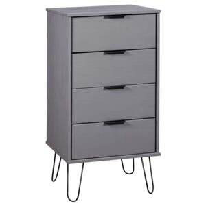 VidaXL Drawer Cabinet Grey 45x39.5x90.3 cm Solid Pine Wood