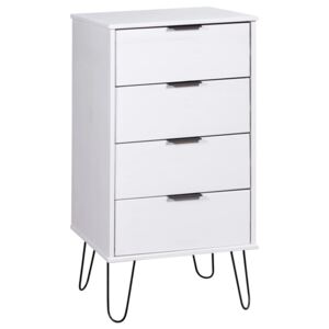 VidaXL Drawer Cabinet White 45x39.5x90.3 cm Solid Pine Wood