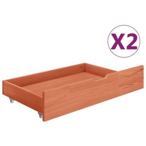 VidaXL Bed Drawers 2 pcs Honey Brown Solid Pine Wood