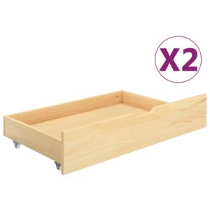 VidaXL Bed Drawers 2 pcs Solid Pine Wood