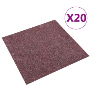 VidaXL Floor Carpet Tiles 20 pcs 5 m² Dark Red