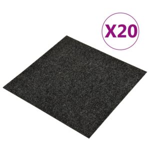 VidaXL Floor Carpet Tiles 20 pcs 5 m² Black