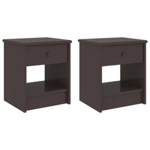 VidaXL Bedside Cabinets 2 pcs Dark Brown 35x30x40 cm Solid Pinewood