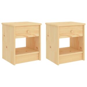 Bedside Cabinets 2 pcs Light Wood 35x30x40 cm Solid Pinewood