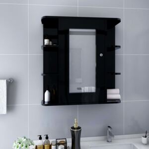 VidaXL Bathroom Mirror Cabinet Black 66x17x63 cm MDF