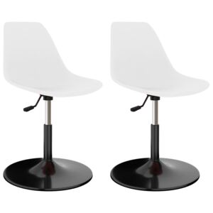 VidaXL Swivel Dining Chairs 2 pcs White PP