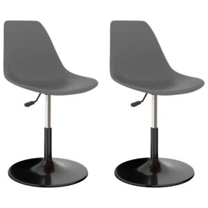 VidaXL Swivel Dining Chairs 2 pcs Light Grey PP