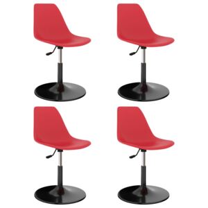 VidaXL Swivel Dining Chairs 4 pcs Red PP