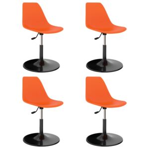 VidaXL Swivel Dining Chairs 4 pcs Orange PP