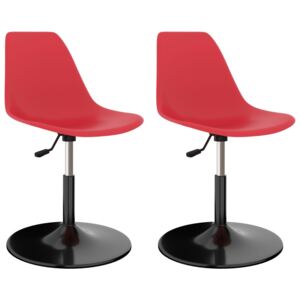 VidaXL Swivel Dining Chairs 2 pcs Red PP