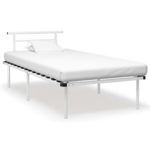VidaXL Bed Frame White Metal 100x200 cm