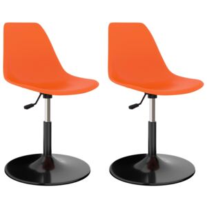 VidaXL Swivel Dining Chairs 2 pcs Orange PP
