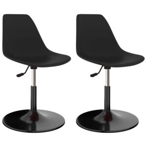 VidaXL Swivel Dining Chairs 2 pcs Black PP
