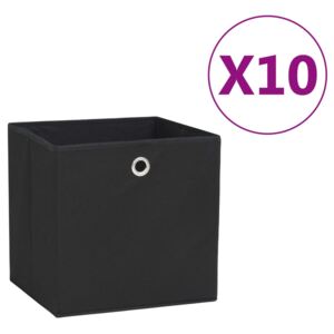 VidaXL Storage Boxes 10 pcs Non-woven Fabric 28x28x28 cm Black
