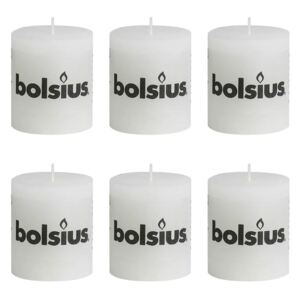 Bolsius Rustic Pillar Candle 80 x 68 mm White 6 pcs