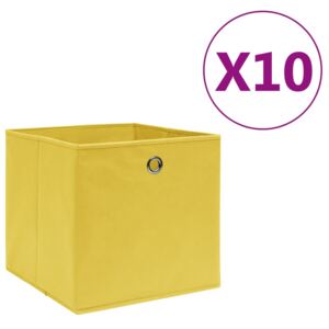 VidaXL Storage Boxes 10 pcs Non-woven Fabric 28x28x28 cm Yellow