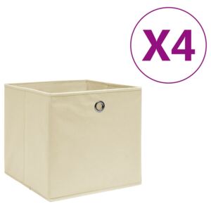 VidaXL Storage Boxes 4 pcs Non-woven Fabric 28x28x28 cm Cream