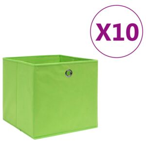 VidaXL Storage Boxes 10 pcs Non-woven Fabric 28x28x28 cm Green