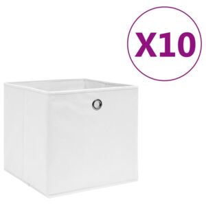 VidaXL Storage Boxes 10 pcs Non-woven Fabric 28x28x28 cm White