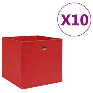 VidaXL Storage Boxes 10 pcs Non-woven Fabric 28x28x28 cm Red