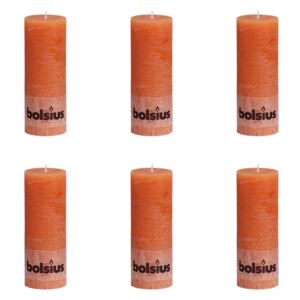Bolsius Rustic Pillar Candle 190 x 68 mm Orange 6 pcs