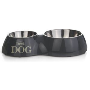 Beeztees Double Feeding Bowl Best Dog 1050 ml 37x22 cm 650396