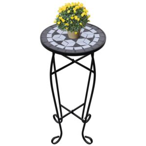 VidaXL Mosaic Side Table Plant Table Black White