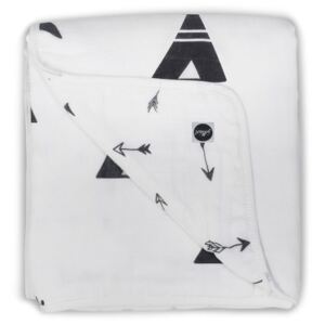 Jollein Baby Muslin Blanket 120x120 cm Black and White 521-557-65081
