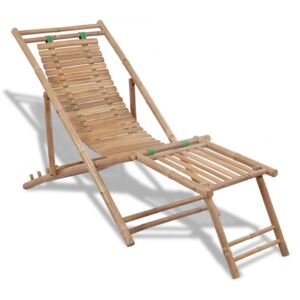 VidaXL Outdoor Deck Chair with Footrest Bamboo