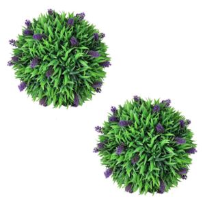 VidaXL Set of 2 Artificial Boxwood Ball with Lavender 30 cm
