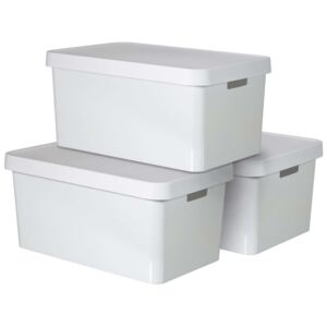 Curver Infinity Storage Box with Lid 3 pcs 45 L White 240683