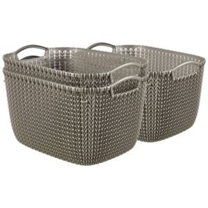 Curver Knit Baskets 3 pcs Rectangular Size L Brown 240647